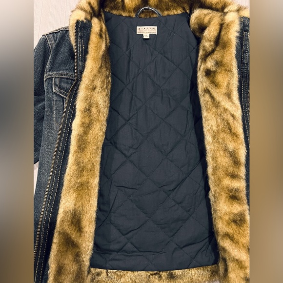 NEW NWOT VINTAGE Y2K GIACCA PENNY LANE BLUE DENIM JACKET FAUX FUR TRIM MEDIUM - Picture 10 of 14